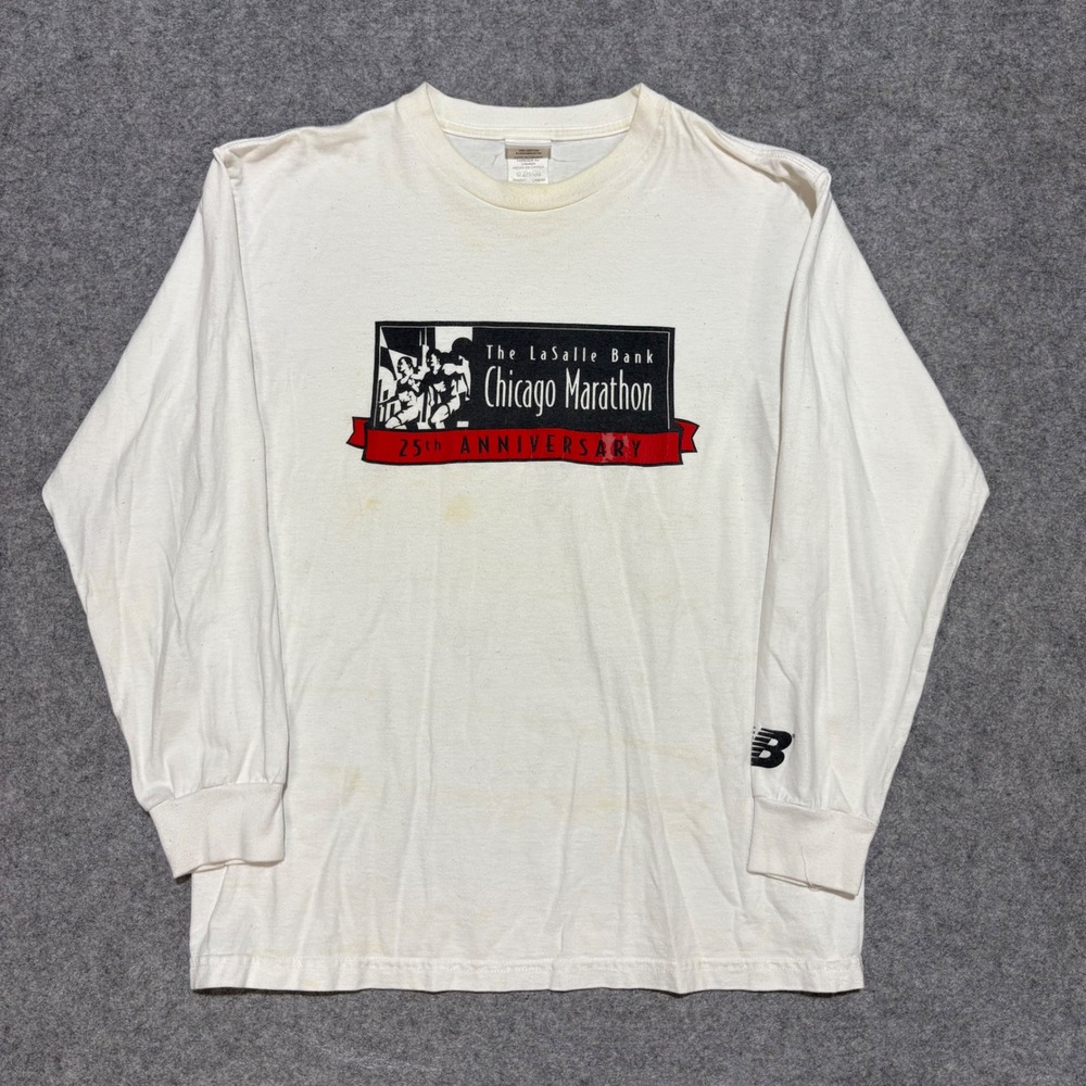 Vintage New Balance Chicago Marathon 25th Anniversary Long Sleeve Shirt Mens L